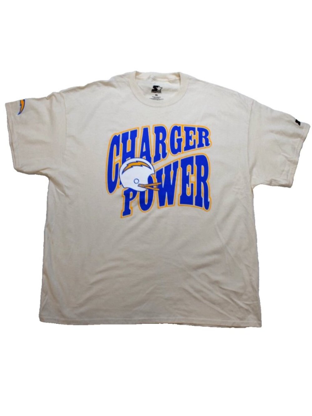Starter NFL Mens Los Angeles Chargers Football Charger Power Cream Shirt New 2XL